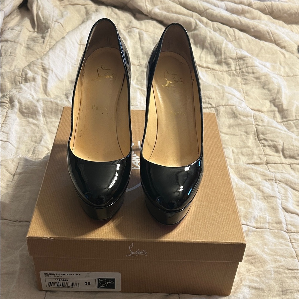 Christian Louboutin Bianca Patent Black Heels